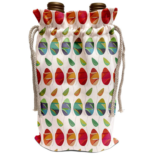 3dRose Florene - Small Patterns - Image of Pink Violet And Aqua Painted Roses - Wine Bag (wbg_233711_1)