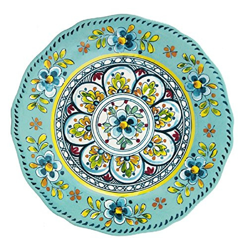 Le Cadeaux Madrid Dinner Plate, 11", Turquoise