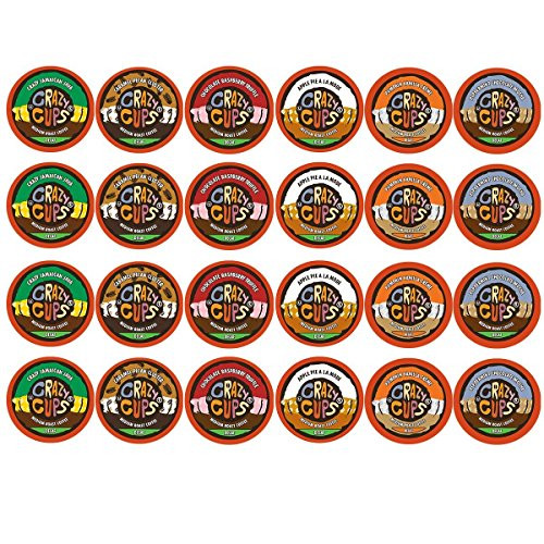 Crazy Cups Decaf Flavor Nation's Selection Single Serve Cups For Keurig K Cup Brewer Variety Pack, 24 Count