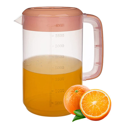 Jugs, Water Jug,Jug With Lid, Plastic Water Carafe Jug 4L Large Carafe Drink Pitcher Clear Drink Pitcher Jug for Summer Drinks Making