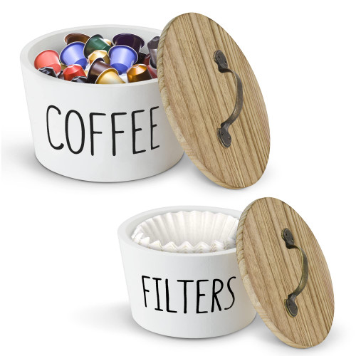 Coffee Pod Holder With Lid, Coffee Filter Holder/ Storage Container Basket, Wood Coffee Station/ K Cup Organizer for Counter, Coffee Bar Accessories Organizer Coffee Pod Holder With Lid, Coffee Filter Holder/ Storage Container Basket, Wood Coffee Station/ K Cup Organizer for Counter, Coffee Bar Accessories Organizer