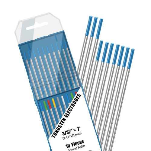 SSIMDER WL20 TIG Welding Tungsten Electrode 2% Lanthanted TIG Tungsten 3/32" x 7" (Blue WL20/EWLa-2) 10-Pack SSIMDER WL20 TIG Welding Tungsten Electrode 2% Lanthanted TIG Tungsten 3/32" x 7" (Blue WL20/EWLa-2) 10-Pack