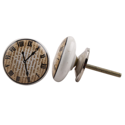 8 Pack Bedroom Dresser Knobs Pull|Roman Numeral Watch Flat Clock Cabinet Hardware Pull|Cute Door Knobs Black|Door Knobs for Kitchen Cabinets Ceramic|Kids Drawer Knobs|Modern Knobs for Dresser