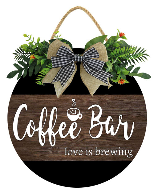 KPSheng Coffee Bar Love Is Brewing Sign, Coffee Bar Wall Decor 11" Coffee Wood Signs for Home Decoration Art, Kitchen, Eating Area, Breakfast Nook, Cafe or Restaurants Diner KPSheng Coffee Bar Love Is Brewing Sign, Coffee Bar Wall Decor 11" Coffee Wood Signs for Home Decoration Art, Kitchen, Eating Area, Breakfast Nook, Cafe or Restaurants Diner