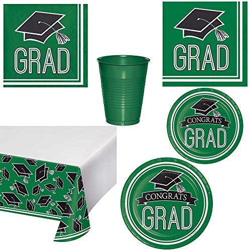 Creative Converting AZ334411 Green Graduation Party Kit