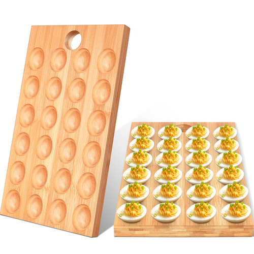 2 Pieces 24 Holes Reversible Wood Deviled Egg Platter and Charcuterie Board Rustic Wood Deviled Egg Tray Wooden Egg Holder Deviled Egg Holder Deviled Egg Plate for Serving, 13.78 x 7.87 x 0.75 Inch 2 Pieces 24 Holes Reversible Wood Deviled Egg Platter and Charcuterie Board Rustic Wood Deviled Egg Tray Wooden Egg Holder Deviled Egg Holder Deviled Egg Plate for Serving, 13.78 x 7.87 x 0.75 Inch
