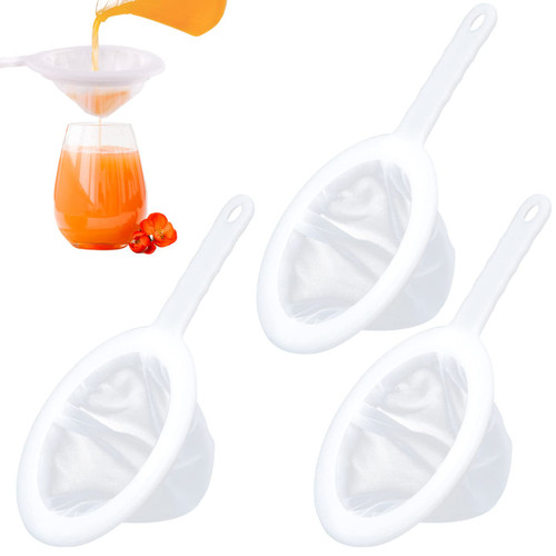 WXJ13 3 Pieces Ultra-Fine Nylon Mesh Strainer, Food Yogurt Mesh, Plastic Sieve Fine Mesh Colander with Handle for Filtering Juice Milk Soy Coffee Honey Wine Yogurt (100/200/400Mesh) WXJ13 3 Pieces Ultra-Fine Nylon Mesh Strainer, Food Yogurt Mesh, Plastic Sieve Fine Mesh Colander with Handle for Filtering Juice Milk Soy Coffee Honey Wine Yogurt (100/200/400Mesh)