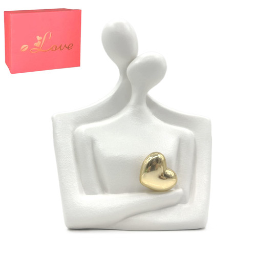 Xanadued Abstract Figure Statue Romantic Couple Hug Lovers Sculptures White Living Room Decorations Ceramic Art Sculpture for Modern Office Home Bathroom Desktop Ornaments Xanadued Abstract Figure Statue Romantic Couple Hug Lovers Sculptures White Living Room Decorations Ceramic Art Sculpture for Modern Office Home Bathroom Desktop Ornaments