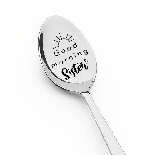 Sister Birthday Gifts from Sister Brother - Good Morning Sister Spoon - Teaspoon Cereal Coffee Spoons for Women Sisters - Sisters Big Little Sister Friends Graduation Christmas Gifts Sister Birthday Gifts from Sister Brother - Good Morning Sister Spoon - Teaspoon Cereal Coffee Spoons for Women Sisters - Sisters Big Little Sister Friends Graduation Christmas Gifts