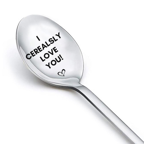Funny Valentines Spoons Gifts for Men BF Boyfriend Husband Gifts from Wife Girlfriend GF Birthday Gifts for Women I Cerealsly Love You Spoon Wedding Anniversary Engagement Gifts for Him Her Couples