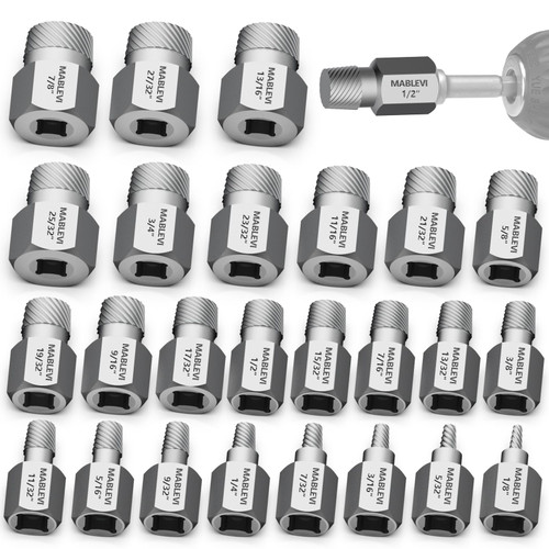 MABLEVI 11 Pieces Screw Extractor Set, Metric Easy Out Bolt Extractor Set, Reverse Drill Bit Extractor Set for Removing Broken Screws, Bolts, and Studs