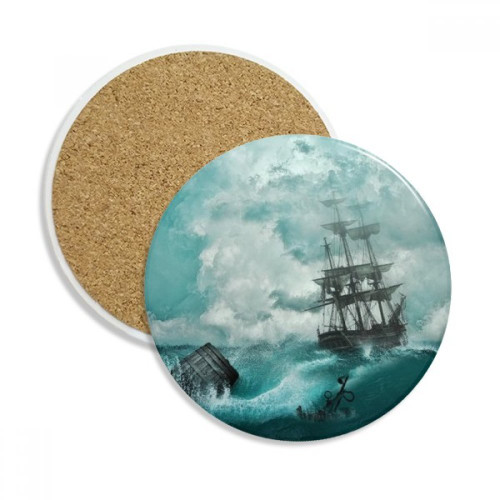 Ocean Water Wave Science Nature Picture Coaster Cup Mug Tabletop Protection Absorbent Stone