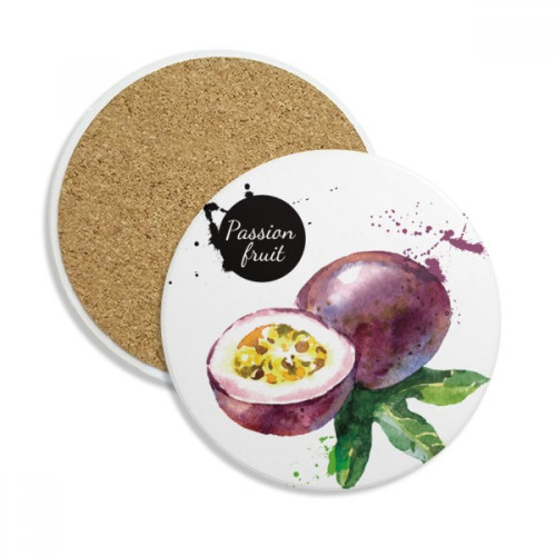 Passion Fruit Tasty Healthy Watercolor Coaster Cup Mug Tabletop Protection Absorbent Stone