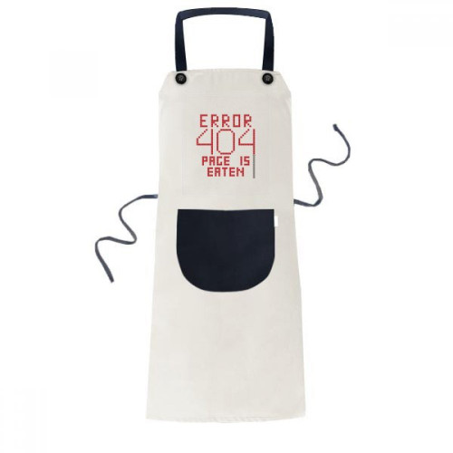 DIYthinker Programmer 404 Error Page is Eaten Apron Adjustable Bib Cotton Linen BBQ Kitchen Pocket Pinafore