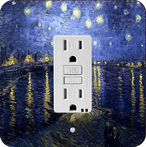 Rikki Knight Van Gogh Starry Night Single GFI Light Switch Plate
