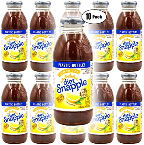 Snapple Diet Lemon Iced Tea, 16oz Bottle (Pack of 10, Total of 160 Fl Oz)