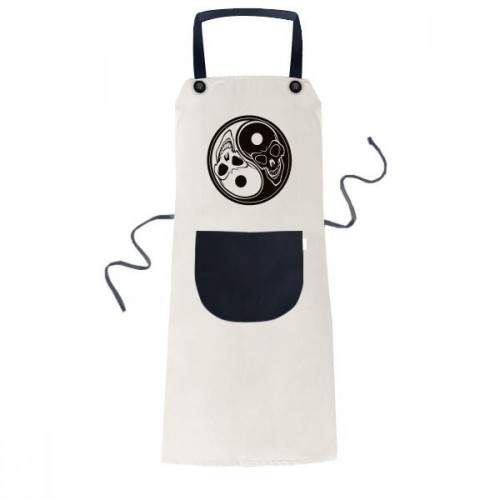 DIYthinker Ghost China Taichi Eight Diagram Apron Adjustable Bib Cotton Linen BBQ Kitchen Pocket Pinafore
