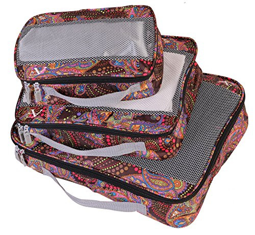 American Flyer Paisley 3 Piece Set Perfect Packing System, Maroon, One Size