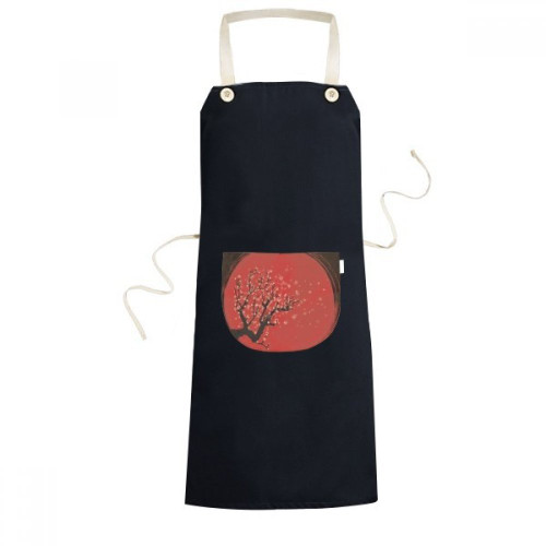 DIYthinker Japan Culture Red White Sakura Art Pattern Apron Bib Sarong Cooking Baking Kitchen Pocket Pinafore