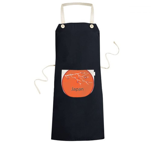 DIYthinker Japan Culture Sakura Art Pattern Apron Bib Sarong Cooking Baking Kitchen Pocket Pinafore