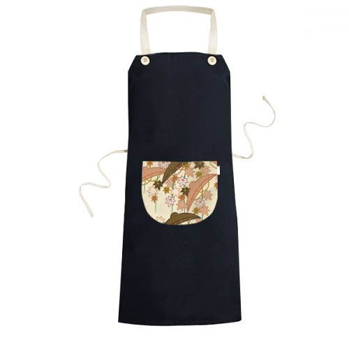 DIYthinker Painting Japanese Culture Brown Apron Bib Sarong Cooking Baking Kitchen Pocket Pinafore