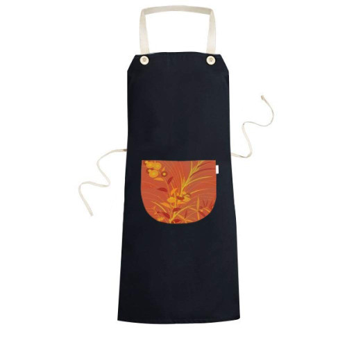 DIYthinker Painting Japanese Culture Gold Apron Bib Sarong Cooking Baking Kitchen Pocket Pinafore