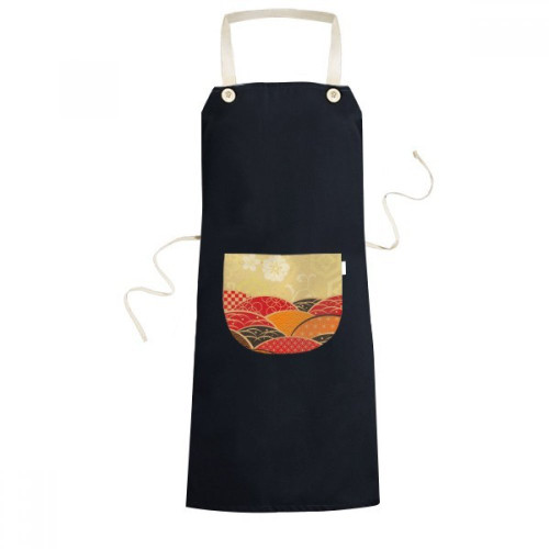 DIYthinker Sakura Geometry Pattern Japan Apron Bib Sarong Cooking Baking Kitchen Pocket Pinafore