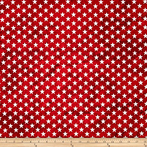 Fabri-Quilt Marblehead Valor Straight Stars Red Fabric by The Yard