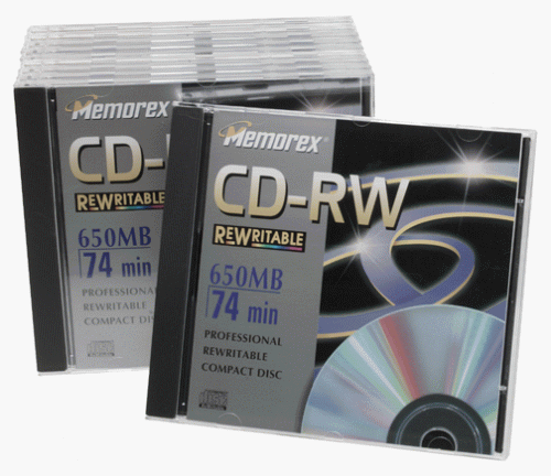 Memorex 700MB/80-Minute 24x CD-RW Media (10-Pack with Slim Jewel Cases)
