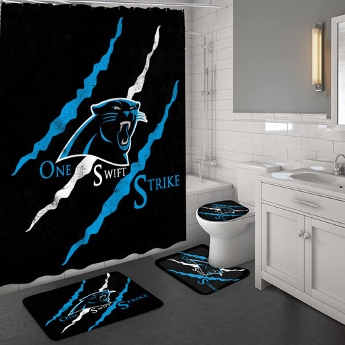 Sports Shower Curtain Set for Bathroom Panther Decor Shower Curtain,Boy Football Curtain for Bathroom Showers and Bathtubs, 72 x 72 inches Long, Hooks Included