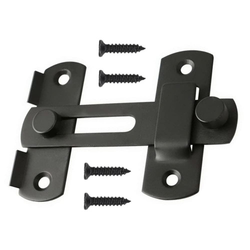 ROZEKEAN Barn Door Lock Latch 4 Inch Safety Door Lock Sliding Door Latch Bolt Gate Latch Stainless Steel,Matte Black Finish