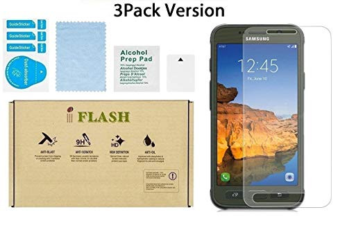Galaxy S7 Active Glass Screen Protector, iFlash [3 Pack] Crystal Clear Tempered Glass Screen Protector for Samsung Galaxy S7 Active (NOT S7 Model) - 2.5D Rounded Edges/Scratch Proof/Bubble Free