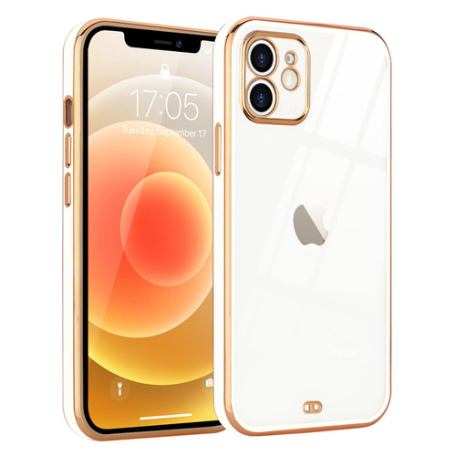 Urarssa Case Compatible with iPhone 12 Case Crystal Clear Transparent Design Back Bumper Shockproof Slim Fit Soft TPU Silicone Protective Phone Case Cover for iPhone 12 6.1 inch, White