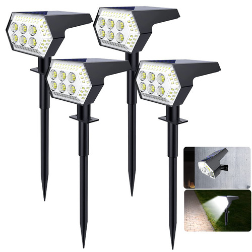 Solar Landscape Spotlights Outdoor, 108 LEDs Landscape Solar Outdoor Lights IP65 Waterproof, Solar Spot Lights Outdoor with Auto On/Off and 4 Modes for Garden, Yard, Pathway, Outdoor Decor, 4 Pack