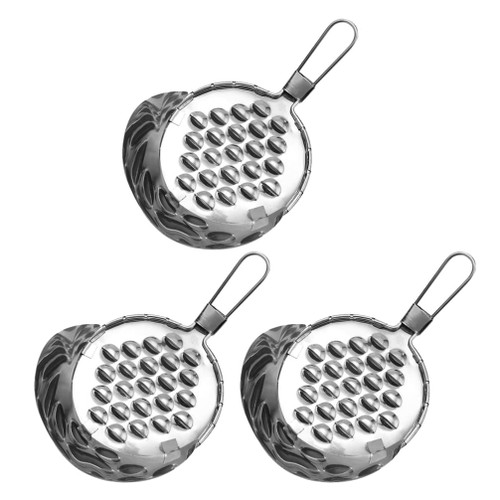 Hemoton Nutmeg Grater 3Pcs Jelly Scraping Scraper Stainless Steel Cheese Grater Shredder Grinder Fruit Grater Vegetable Slicer Cutter Lemon Zester Kitchen Gadgets Garlic Grater