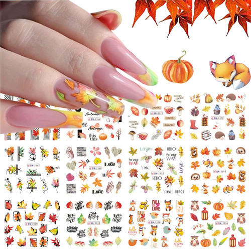 12 Sheets Maple Leaf Nail Art Sticker Fall Leaf Nail Decals Water Transfer Design Autumn Watermark Nail Art Supplies Pumpkin Maple Leaves Nail Stickers for Women Girls Thanksgiving Nail Decorations 12 Sheets Maple Leaf Nail Art Sticker Fall Leaf Nail Decals Water Transfer Design Autumn Watermark Nail Art Supplies Pumpkin Maple Leaves Nail Stickers for Women Girls Thanksgiving Nail Decorations