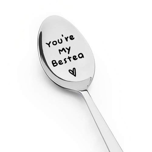 Best Friend Friendship Gifts for Women Girls Tea Coffee Spoon Gift for Besties Birthday Christmas Graduation Gifts for BFF Bestie Best Friend Engraved Spoons for Tea Coffer Lover Gifts for Girl Women