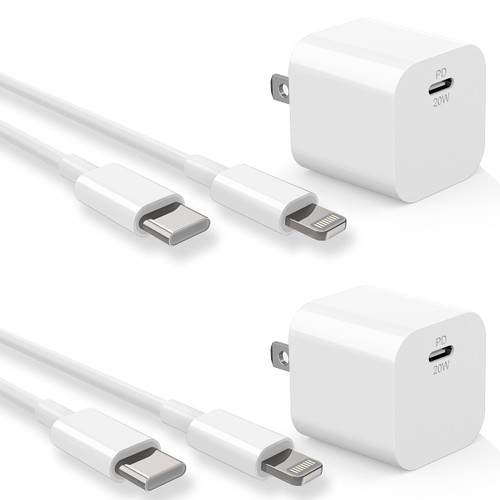 iPhone 13 14 Charger,?Apple MFi Certified?20W PD USB C Fast Charger Block 2PACK with 6FT Type C to Lightning Cable for iPhone 14 Pro Max/14 Pro/13 Pro Max/12 ProMax/11/Xs/X/iPad Pro/Air2 Wall Charging