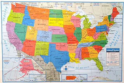 Superior Mapping Company United States Poster Size Wall Map 40 X 28 With Cities 1 Map 