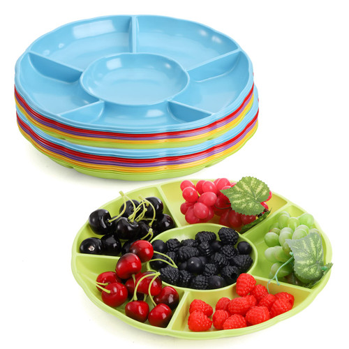 Frcctre 20 Pack 6 Sectional Round Plastic Appetizer Serving Platter, 12 Inch Disposable Divided Snack Serving Platter Food Tray Nut and Candy Serving Platter Veggie Fruit Dish Platter Frcctre 20 Pack 6 Sectional Round Plastic Appetizer Serving Platter, 12 Inch Disposable Divided Snack Serving Platter Food Tray Nut and Candy Serving Platter Veggie Fruit Dish Platter