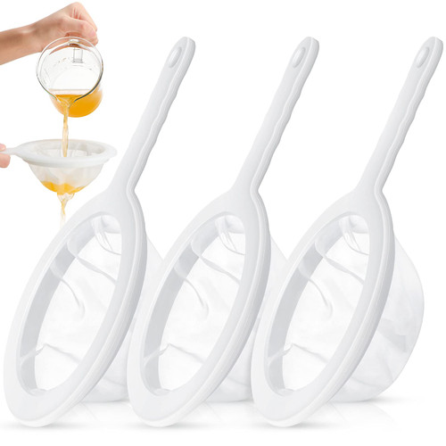 3 Piece Kitchen Fine Nylon Mesh Strainer Food Yogurt Mesh Sieve Plastic Mesh Colander with Handle Mini Brine Shrimp Separation Net for Filtering Coffee Juice Milk Honey Wine 100 Mesh 200 Mesh 400 Mesh 3 Piece Kitchen Fine Nylon Mesh Strainer Food Yogurt Mesh Sieve Plastic Mesh Colander with Handle Mini Brine Shrimp Separation Net for Filtering Coffee Juice Milk Honey Wine 100 Mesh 200 Mesh 400 Mesh