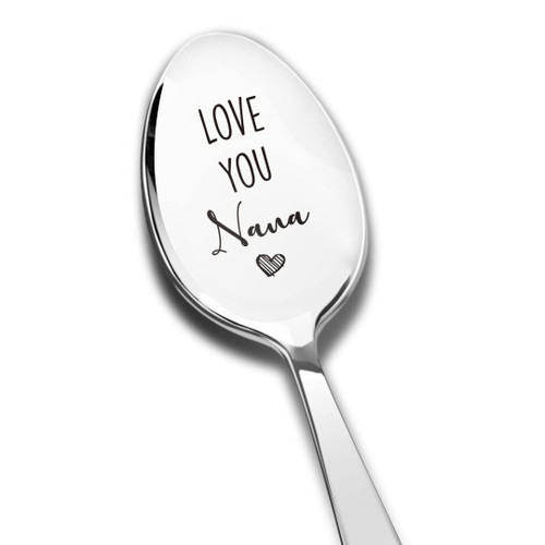 Love You Nana Spoon Engraved Stainless Steel Funny, Nana Gifts from Grandkids, Coffee Lovers Teaspoon Gifts for Nana Birthday Mother's Day Christmas
