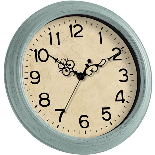 KECYET Wall Clock, Vintage, 12 Inch Kitchen Wall Clocks Battery Operated Non Ticking, Silent Retro Teal Clock Decorative for Living Room, Bathroom, Office, Home, Farmhouse KECYET Wall Clock, Vintage, 12 Inch Kitchen Wall Clocks Battery Operated Non Ticking, Silent Retro Teal Clock Decorative for Living Room, Bathroom, Office, Home, Farmhouse