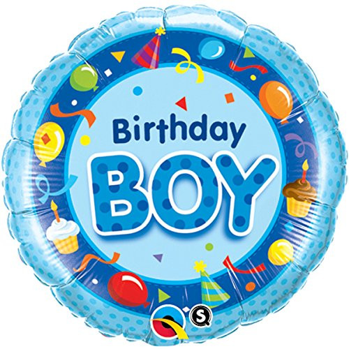 Qualatex Foil Balloon 026269 Birthday Boy-Blue, 18", Multicolor Qualatex Foil Balloon 026269 Birthday Boy-Blue, 18", Multicolor