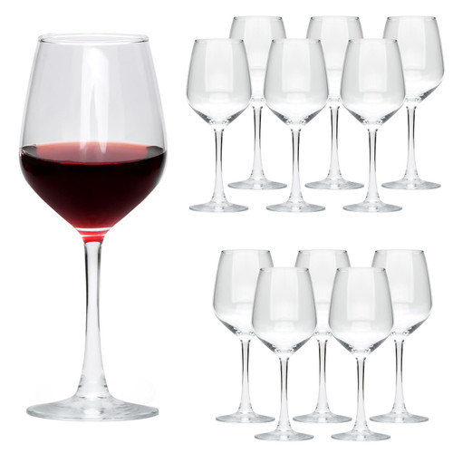 Cadamada Wine Glasses Set of 12,12oz Red Wine Glasses,for Red or White Wine, High-end Banquet, Party, Bar, Wedding, Gift (12 pcs)