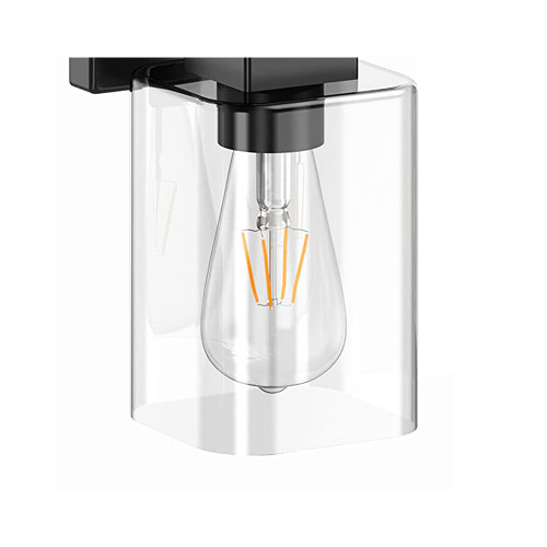 Clear Glass Lamp Shade 5.9inch High, 6.3inch Diameter, 1.65inch Fitter, square transparent lampshade, Replacement Lampshade Covers for Chandelier Vanity Wall Sconces Light Fixture High Transmittance