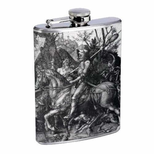 Albrecht Durer Knight Death Devil 8OZ Stainless Steel Flask D-211 Albrecht Durer Knight Death Devil 8OZ Stainless Steel Flask D-211
