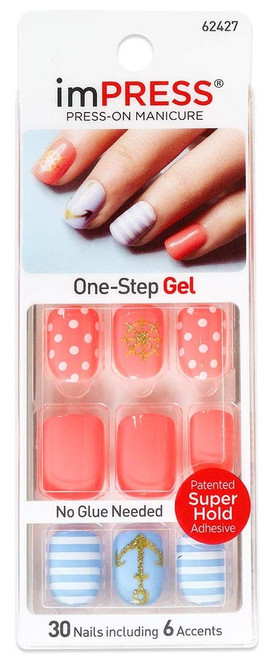 KISS imPRESS Short Nails "FUNKY TOWN" by Broadway Press-On Manicure Nails