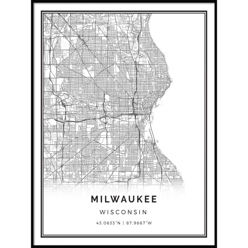 Squareious Milwaukee map Poster Print | Modern Black and White Wall Art | Scandinavian Home Decor | Wisconsin City Prints Artwork | Fine Art Posters 18x24 Squareious Milwaukee map Poster Print | Modern Black and White Wall Art | Scandinavian Home Decor | Wisconsin City Prints Artwork | Fine Art Posters 18x24