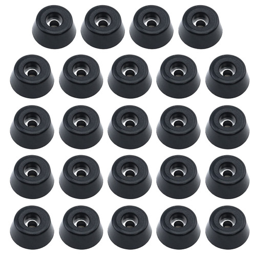 24-Pack Antrader 0.83" x 0.4" Conical Recessed Rubber Feet Bumpers Pads with Washer